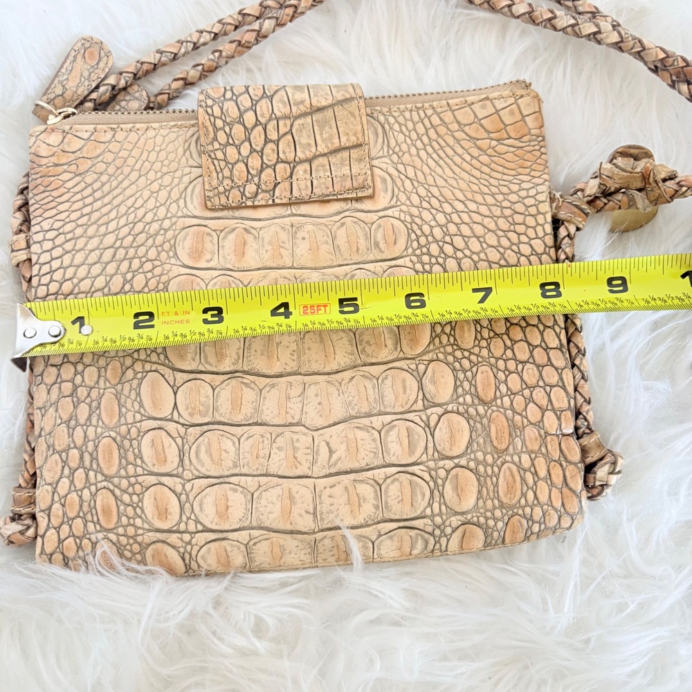Brahmin Melbourne Collection Tan Croc Embossed Leather Crossbody Bag - Picture 6 of 16